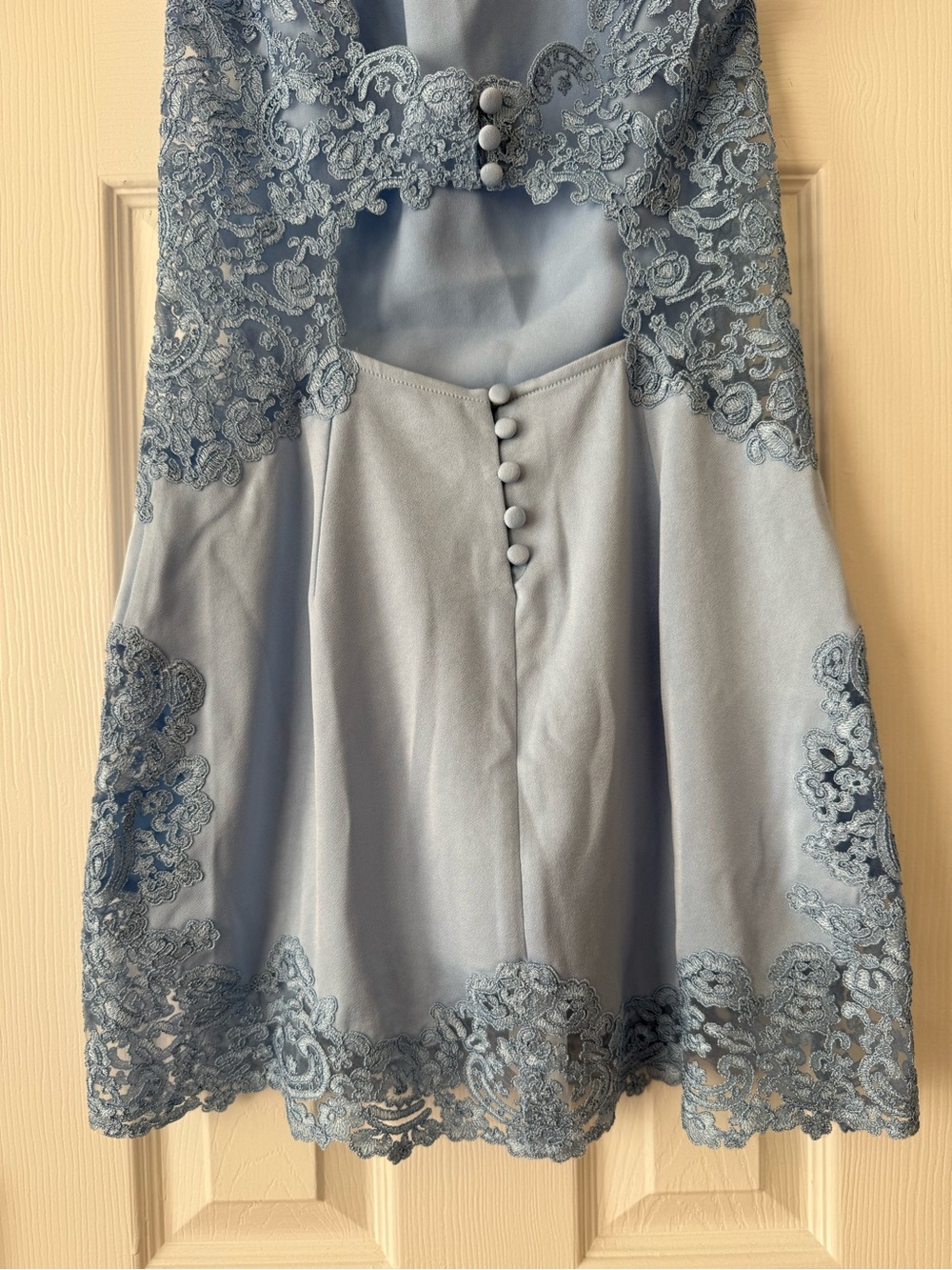 Cult Gaia Riti Lace Trim Open Back Mini Dress Coastal Blue NEW with tags - Picture 8 of 14